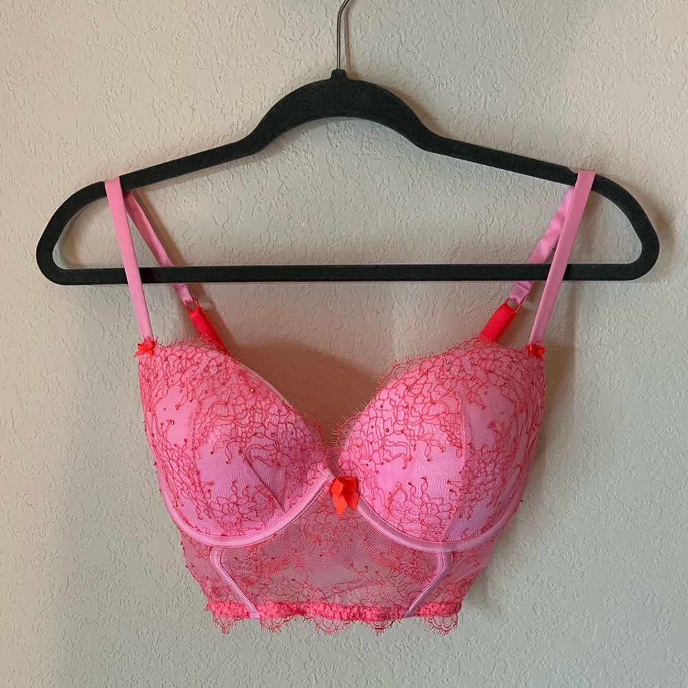 Victoria’s Secret Hot Pink Push-up Bustier